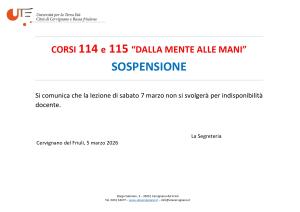 Sospensione lezione