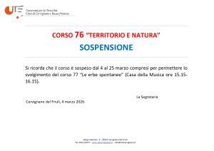 Sospensione corso