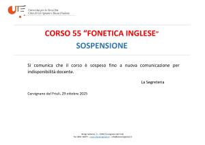 Sospensione corso